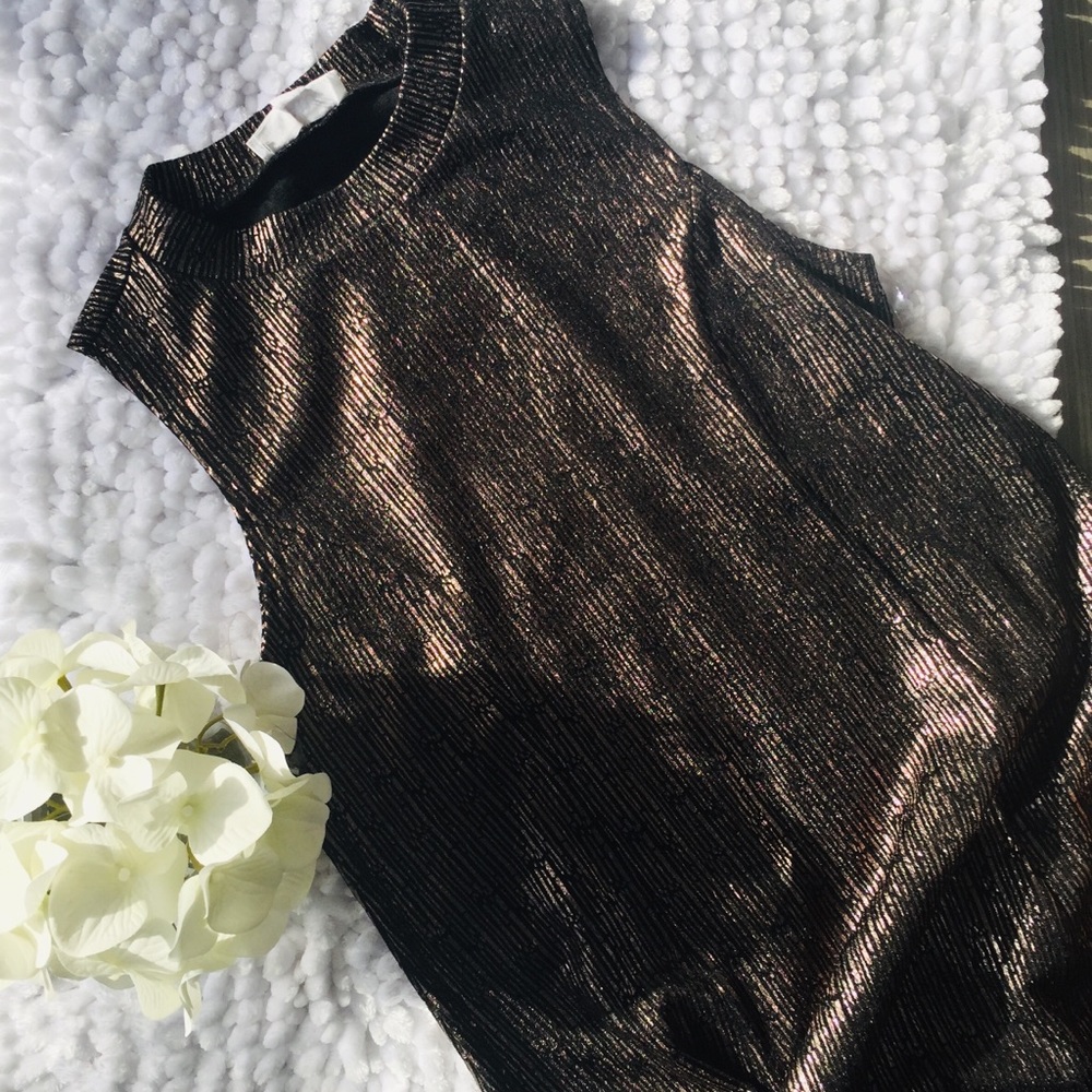 Stella Luce metallic mock neck dress